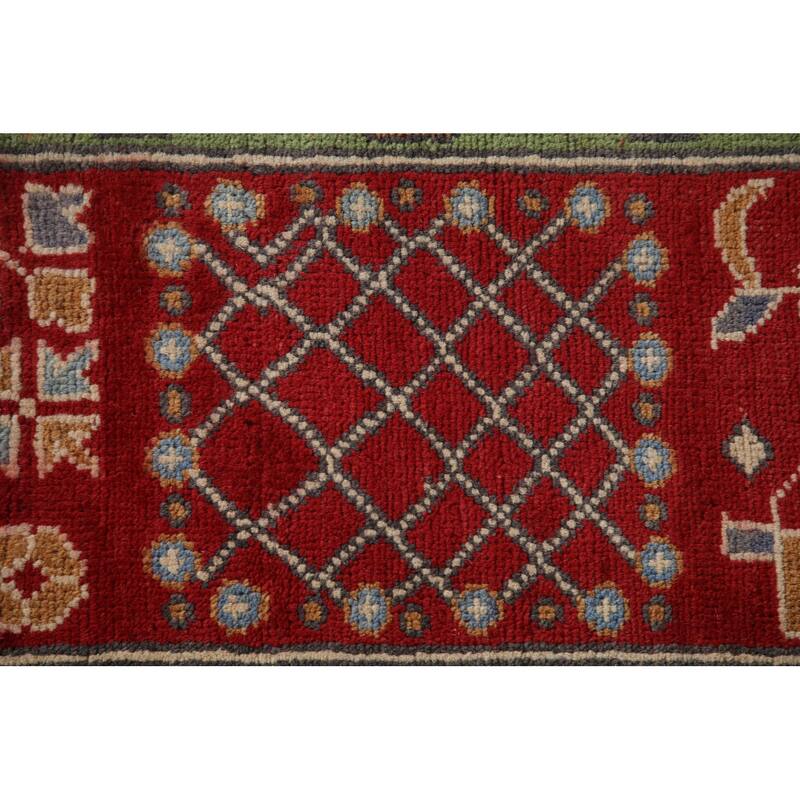 Traditional Light Blue Kazak Area Rug Handmade Wool Carpet - 6'6" x 9'5"