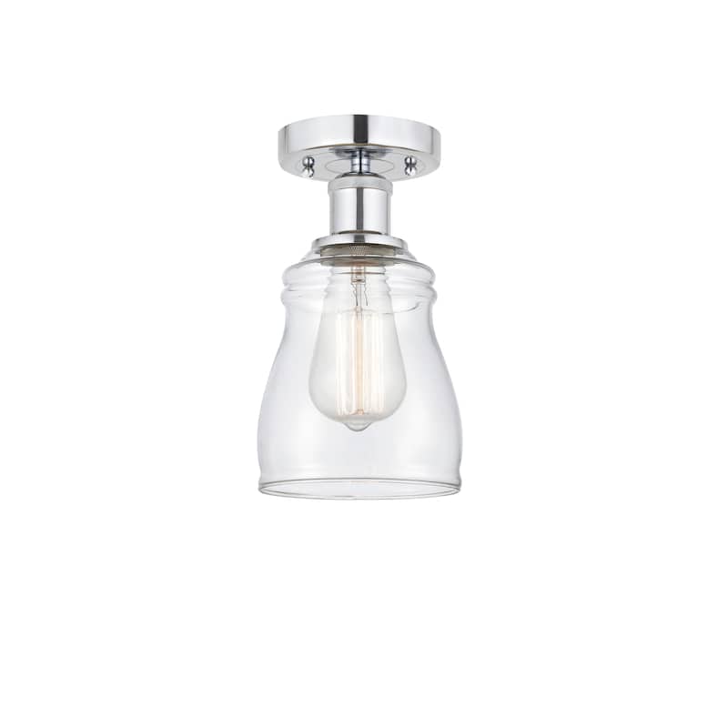 Innovations Lighting Ellery - 1 Light 5" Semi-Flush Mount - Clear/Polished Chrome