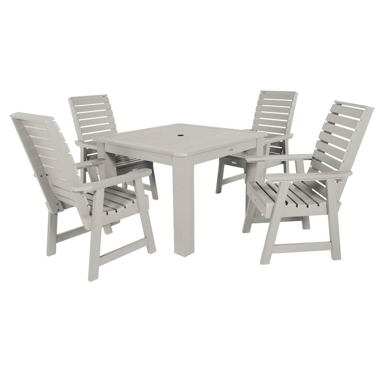 Weatherly 5-piece Outdoor Dining Set - 42" x 42" Table, Dining-height - Eucalyptus