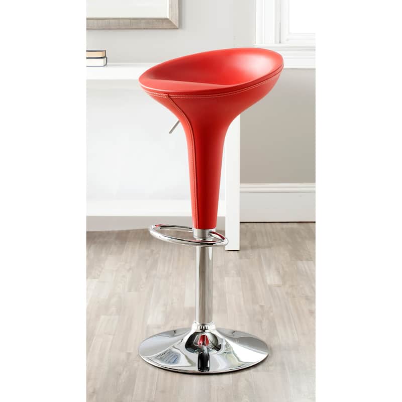 SAFAVIEH Lani Black Adjustable 23-32-inch Swivel Bar Stool - 17.5" x 15.8" x 26.4"