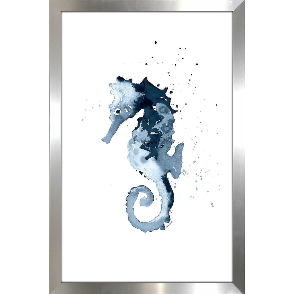 "Navy Ink Sea Horse (Vertical)" Print on Acrylic