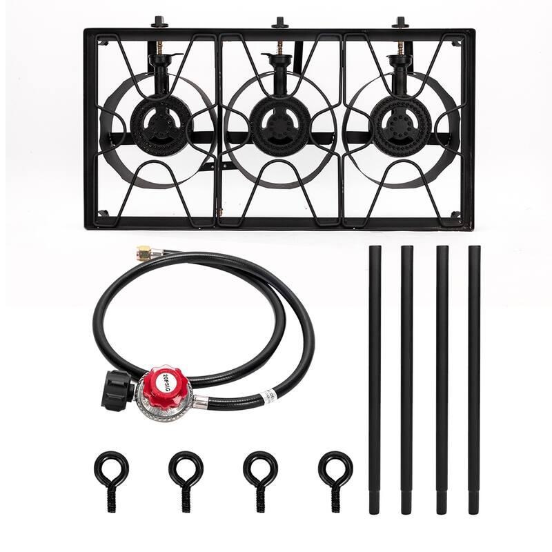 Three Portable Cast Iron Patio Cooking Burner