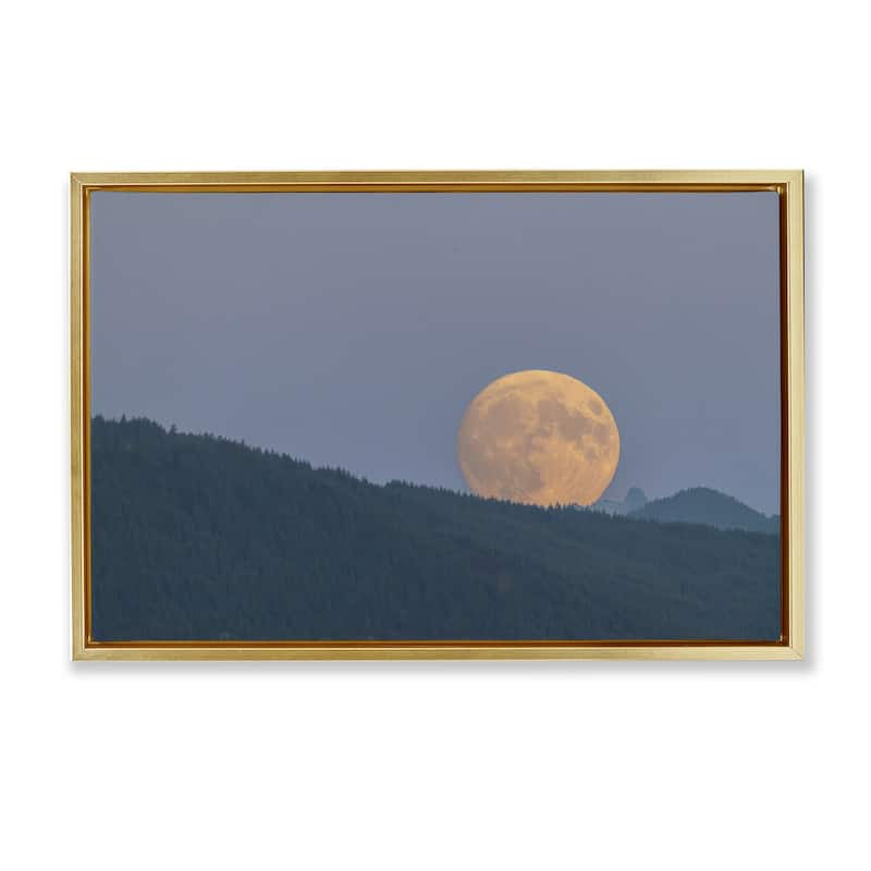 Stupell Majestic Moonrise Landscape Framed Floater Canvas Wall Art Design By Nancy Crowell - 31 x 21 - Gold