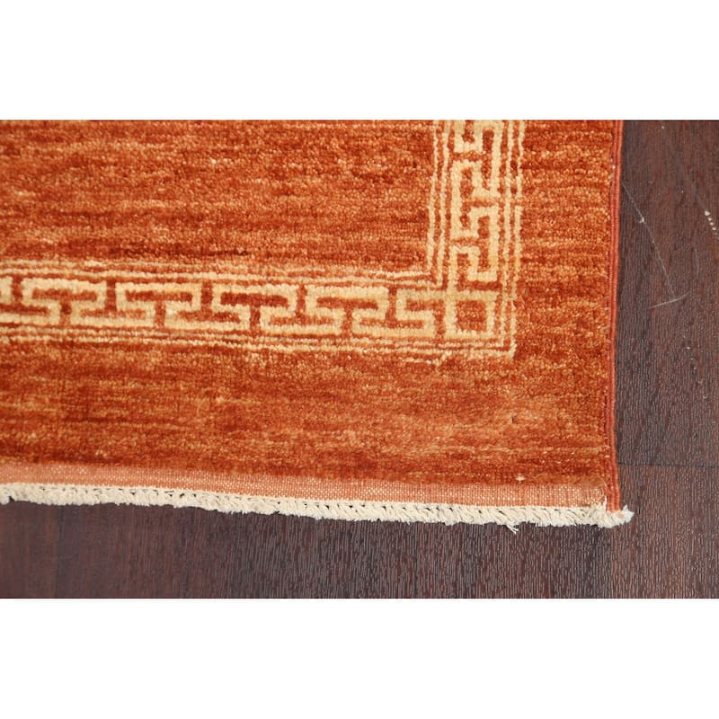 Orange Gabbeh Kashkoli Runner Rug Wool Hand-knotted Oriental Carpet - 2'7" x 9'3"