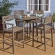 preview thumbnail 3 of 21, Stamford Outdoor Rustic 5 Piece Acacia Wood Bar Set by Christopher Knight Home