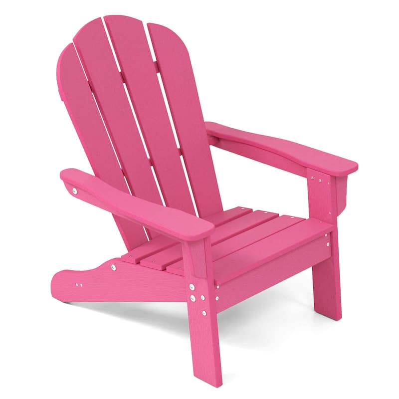 Costway Kids Adirondack Chair with High Backrest Armrests Fire Pit - See Details - Pink
