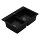 preview thumbnail 56 of 74, Karran 33" Top Mount Double Equal Bowl Quartz Kitchen Sink Kit - 33" x 22" x 9"