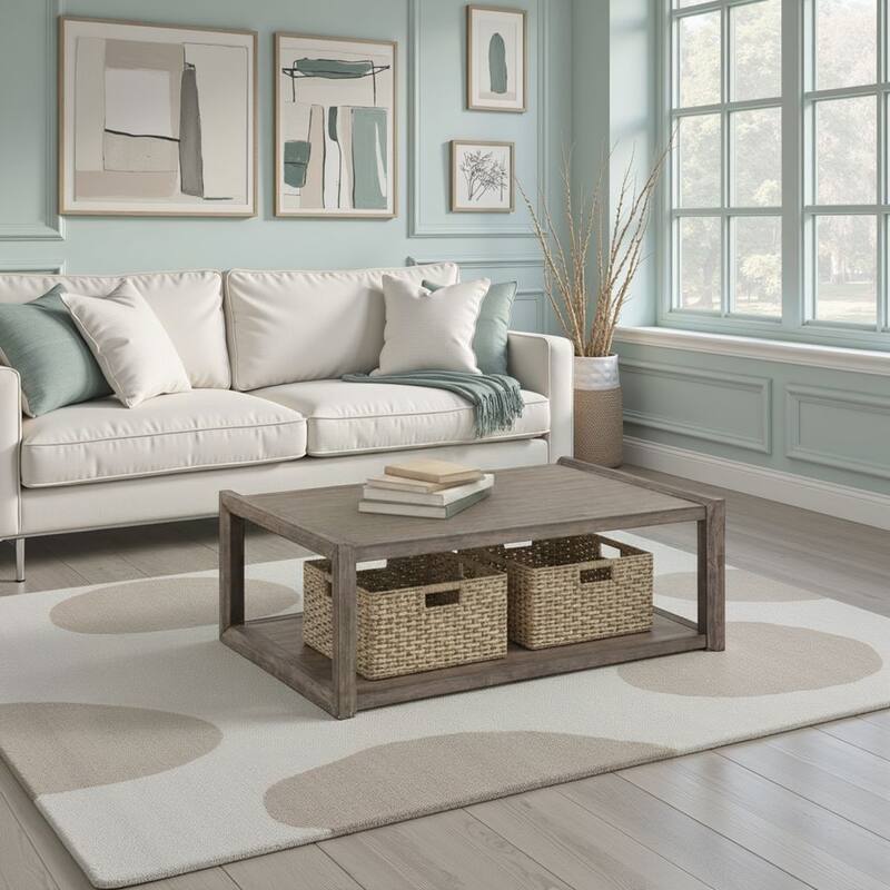Bridgevine Home Avana Coffee Table, No Assembly Required, Smoky Greige Finish