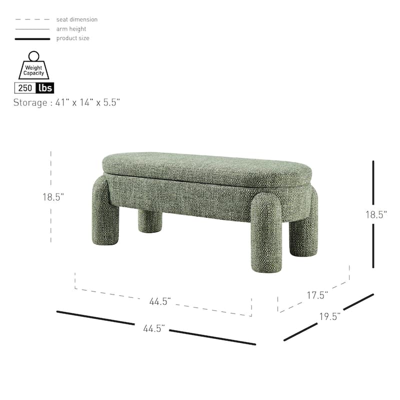 NPD Furniture Bowden Chenille Upholstered Bench