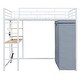preview thumbnail 36 of 78, Modern Loft Bed with Desk & Wardrobe, Metal Loft Bed Frame with Shelves, USB Power Outlet, LED Light, for Kids Teens Adults