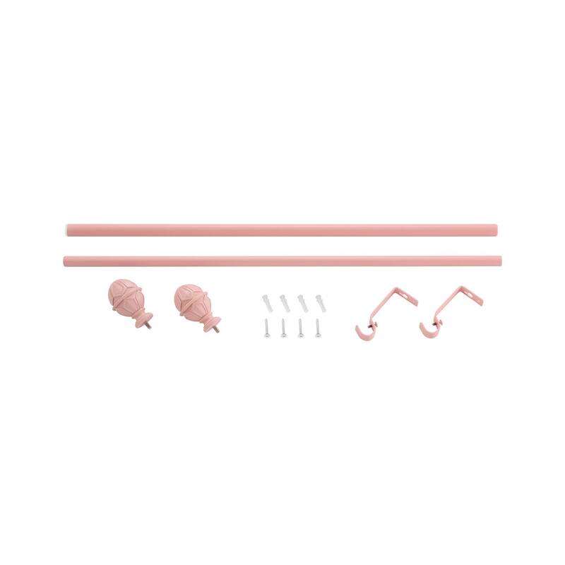 Acroma Metal Adjustable Single Modern Curtain Rod Pink