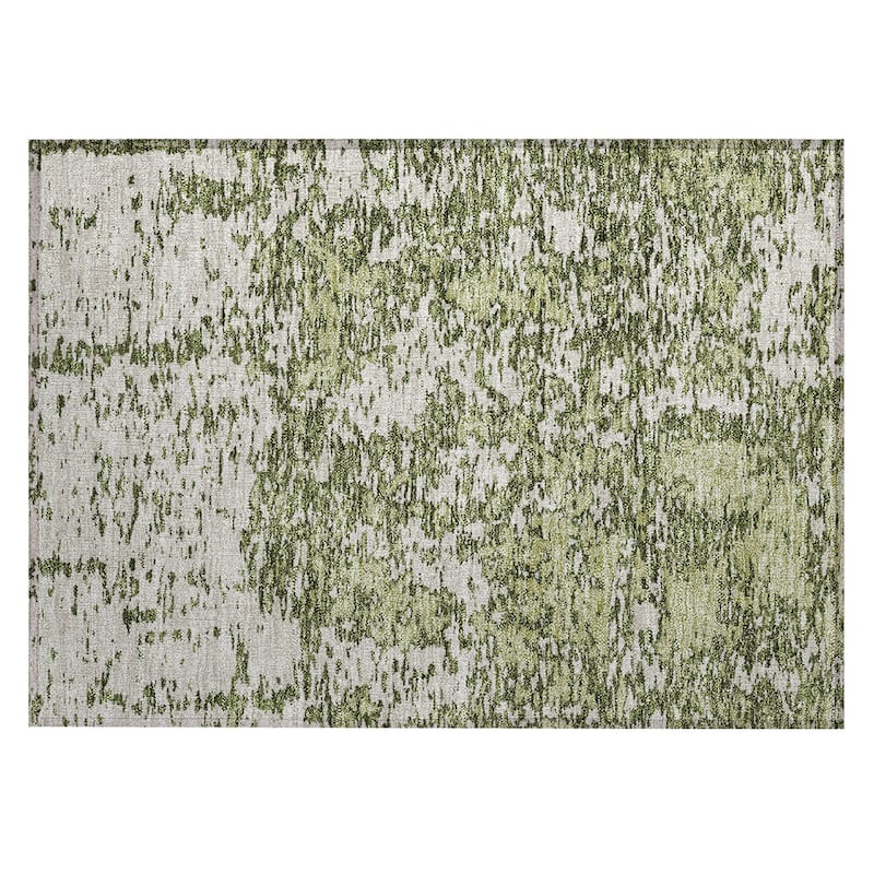 Machine Washable Indoor/ Outdoor Abstract Pixels Chantille Rug