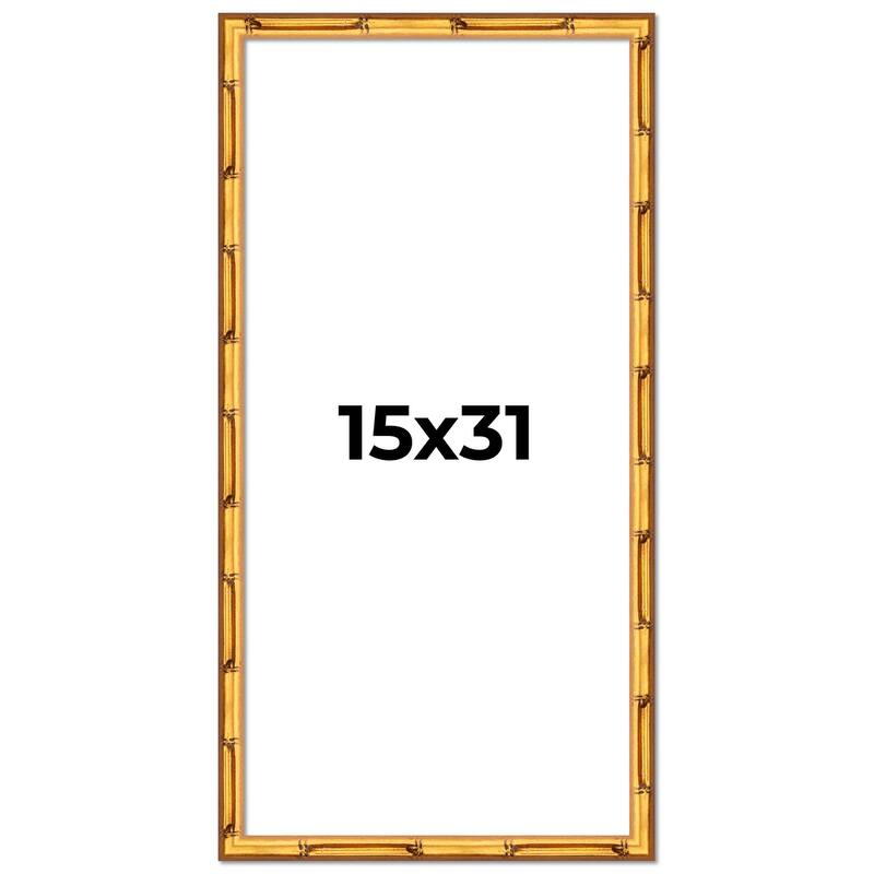 15x31 Frame Gold Bamboo Picture Frame Modern Photo Frame Includes UV Acrylic Shatter Guard Front Acid Free Foam Backing Board