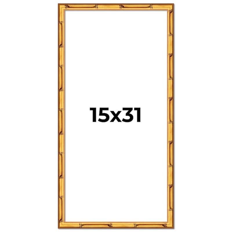 15x31 Frame Gold Bamboo Solid Wood Picture Frame | 1 Inch Moulding