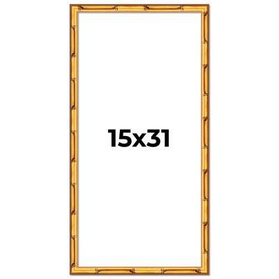 15x31 Frame Gold Bamboo Solid Wood Picture Frame | 1 Inch Moulding