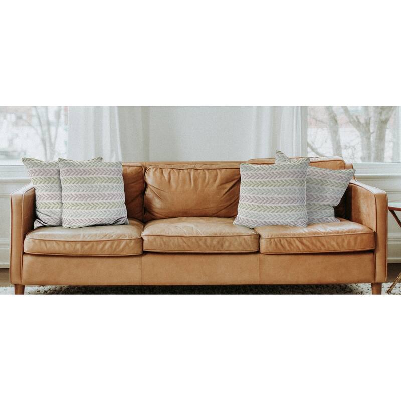 Aquila Set of 4 Coastal Chevron Cotton Throw Pillow Covers, 18" x 18", 4 PCS (Covers Only) by Sevita