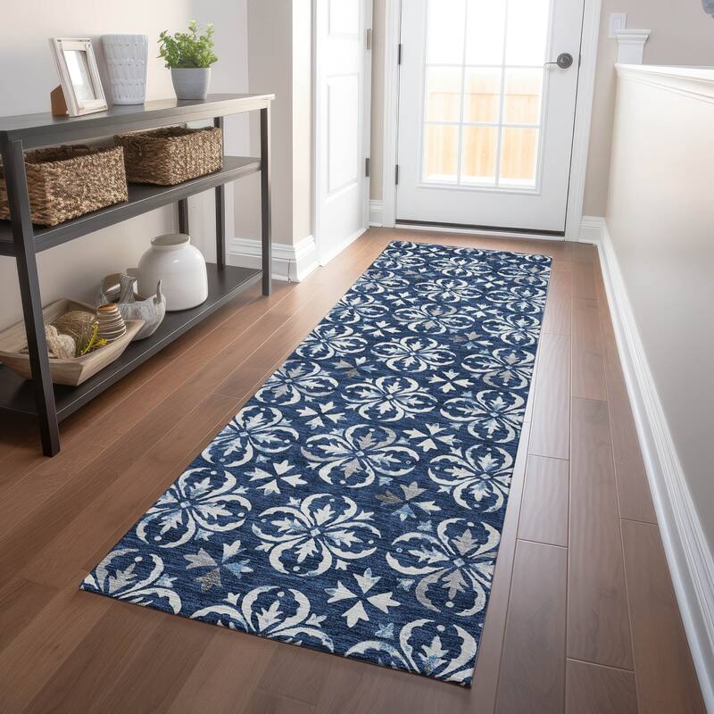 Machine Washable Indoor/ Outdoor Chantille Traditional Medallion Rug