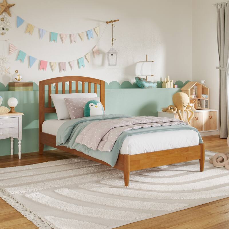 Quincy Solid Wood Low Profile Platform Bed - Light Toffee - Twin