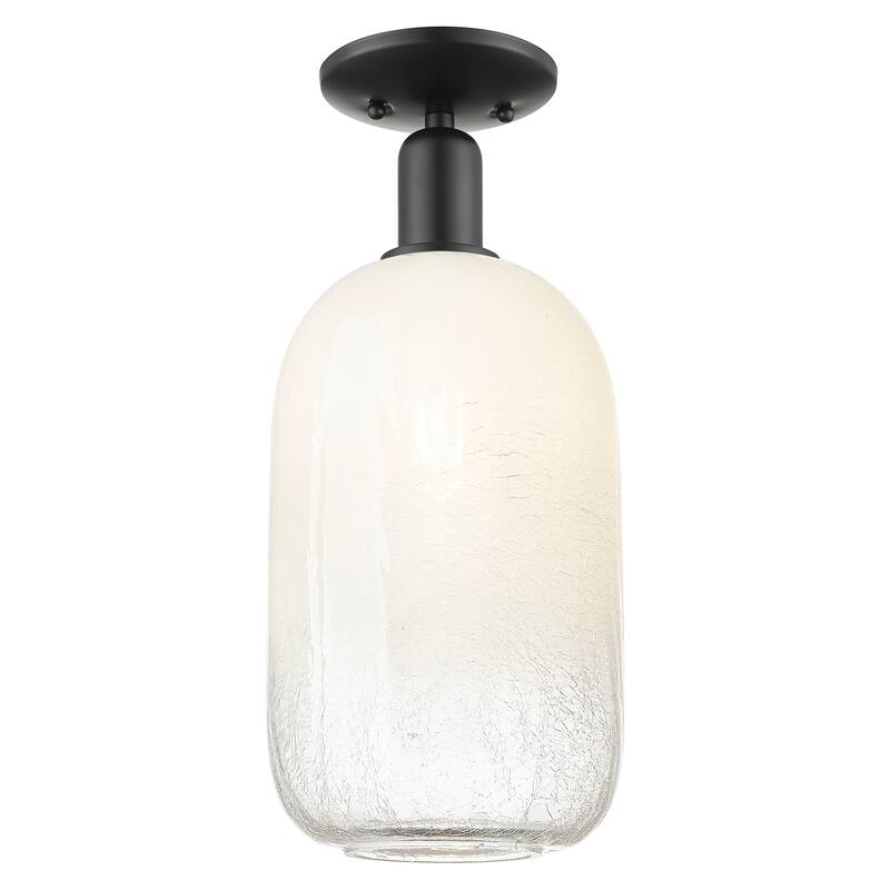 Innovations Lighting Downtown Urban - Brookhaven Cloche - 1 Light 7" Semi-Flush Mount Light - Opal Shade/Matte Black