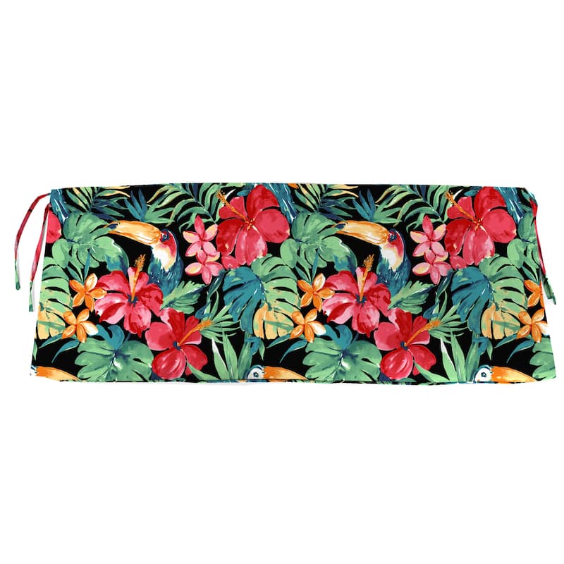 45" x 17" Outdoor Bench Cushion with Ties and Welt - 17'' L x 45'' W x 2'' H