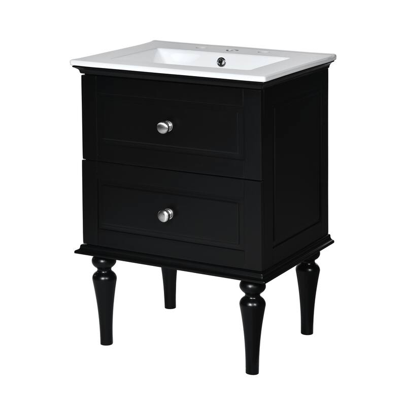 GDFStudio 24'' Bathroom Vanity Cabinet with Single Sink Combo Set