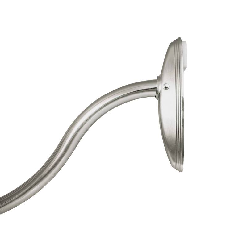 Kenney Twist & Fit No Tools Curved Camlock Tension Shower Curtain Rod, 57-72" - Brushed Nickel - Brushed Nickel
