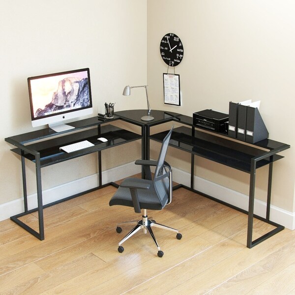 Shop Ryan Rove Belmac 3 Piece L Shaped Computer Desk ...