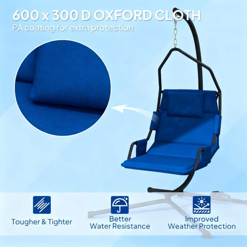 GDFStudio - Oliver Relaxing Hanging Swing Chair with Steel Frame and Adjustable Comfort for Indoor and Outdoor Use