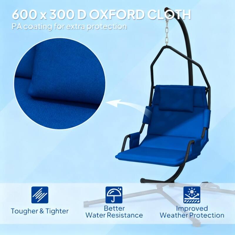 Steel Frame Hanging Swing Chair with Stand and Coating Cushion