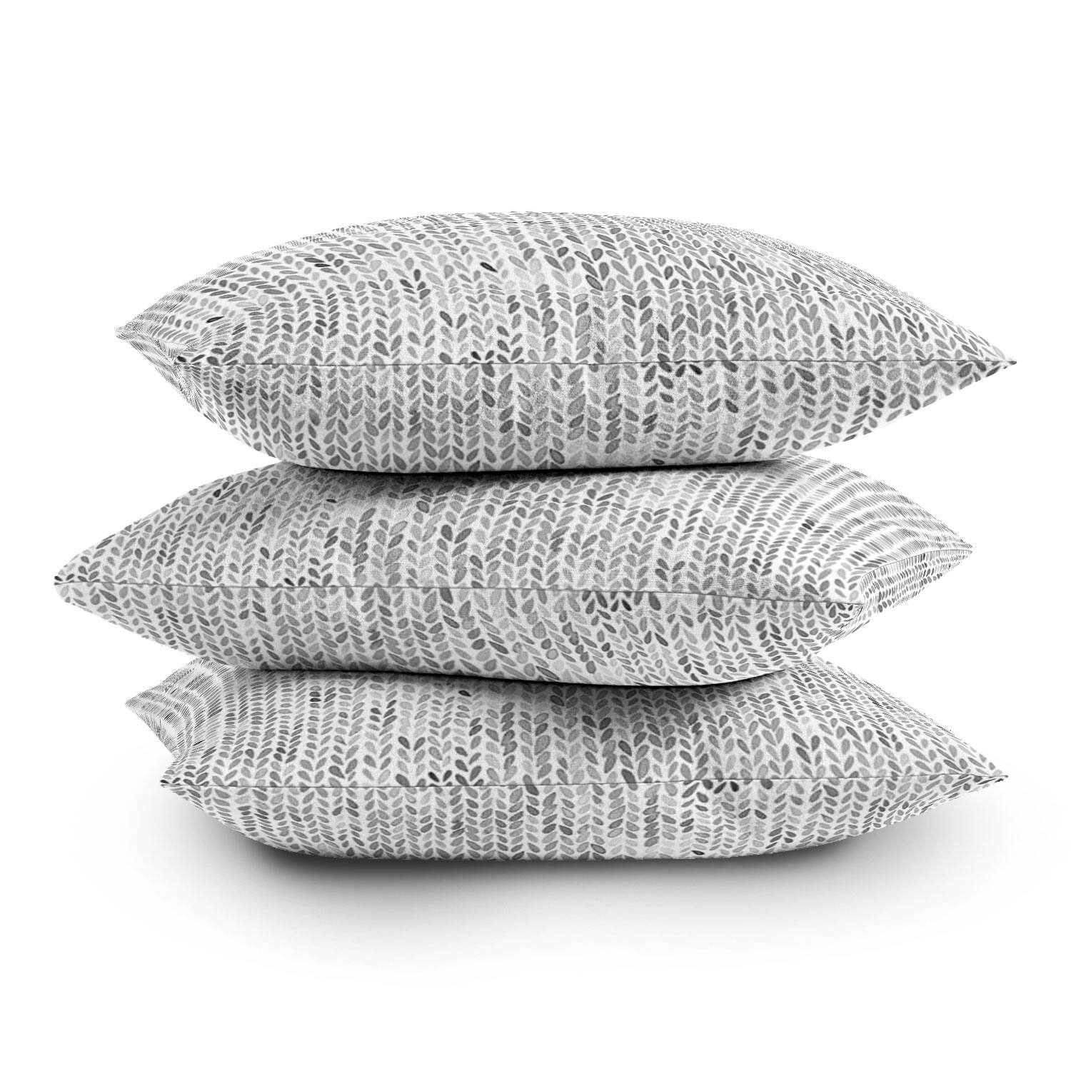 Ninola Design Knitting Texture Wool Winter Gray Throw Pillow Bed Bath