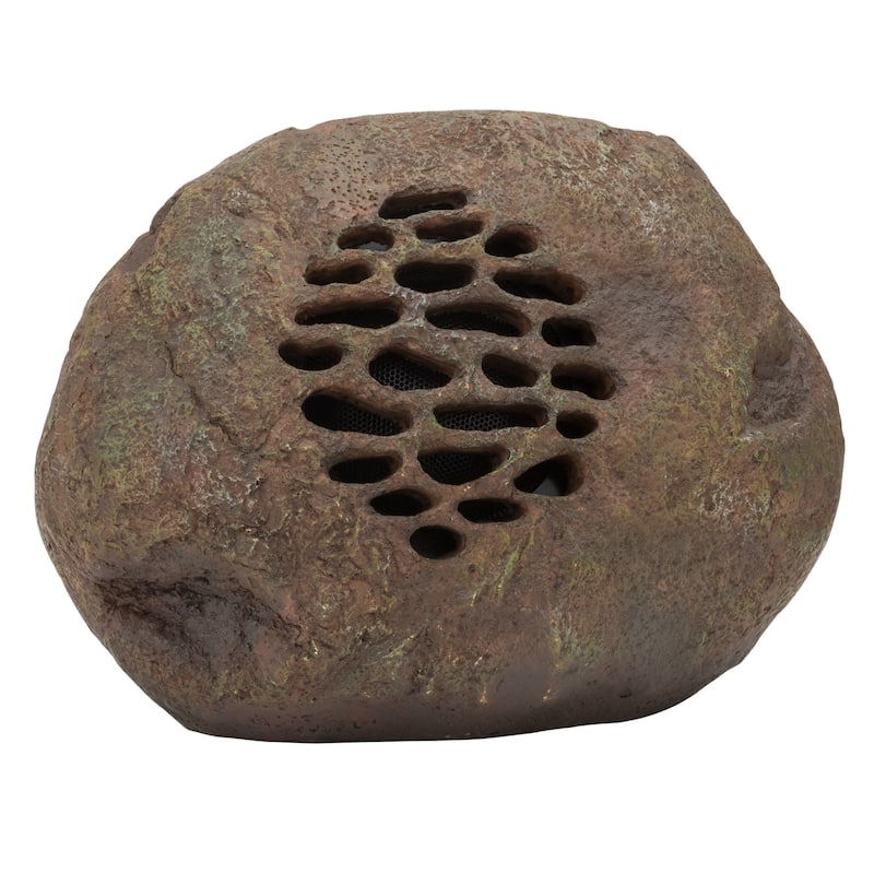 Alpine Corporation Weather-resistant Bluetooth Solar-Powered Outdoor Wireless Rock Speaker - Set of 2