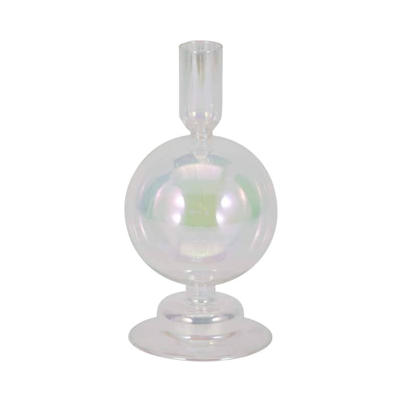 Sagebrook Home Glass Elegance - Illuminate Your Space with Unique Candle Holders - 4" x 4" x 7"