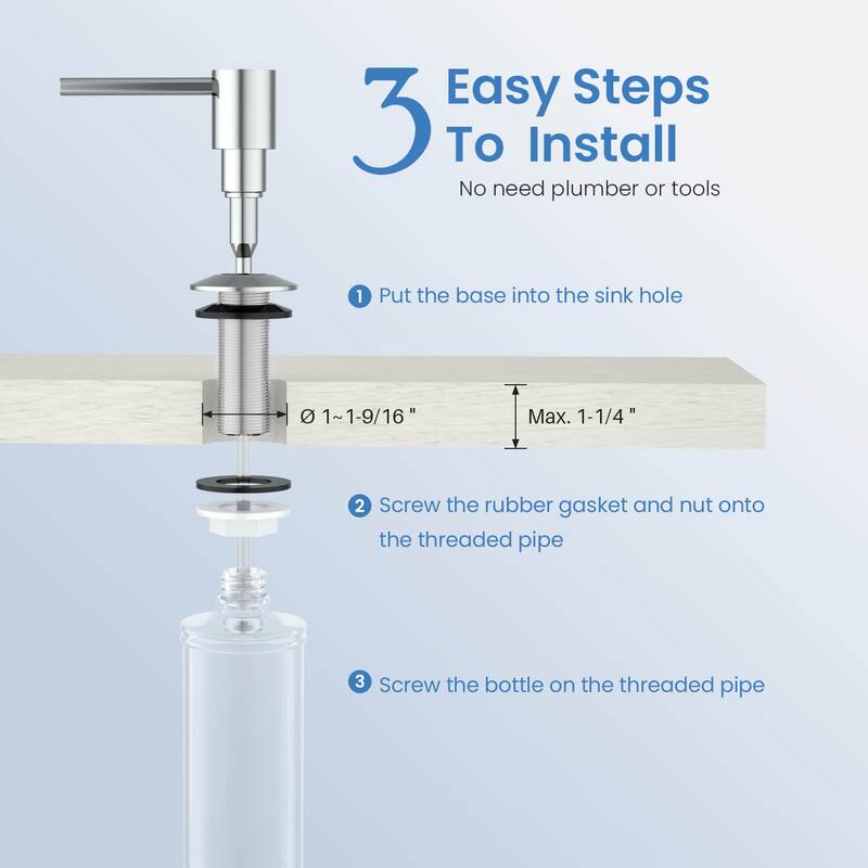 Kitchen Lead Free Solid Brass Construction Soap Dispenser