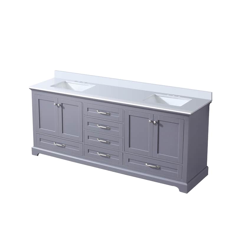Dukes 80 in. W x 22 in. D Dark Grey Double Bath Vanity and White Quartz Top