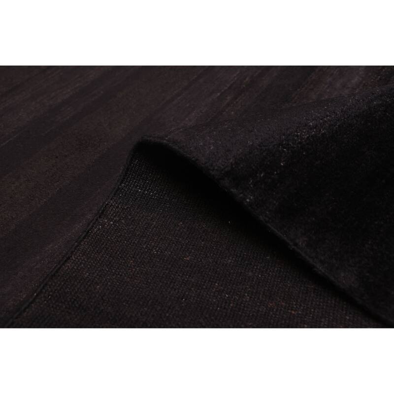 ECARPETGALLERY Hand-knotted Pak Finest Gabbeh Black Wool Rug - 4'0 x 5'9