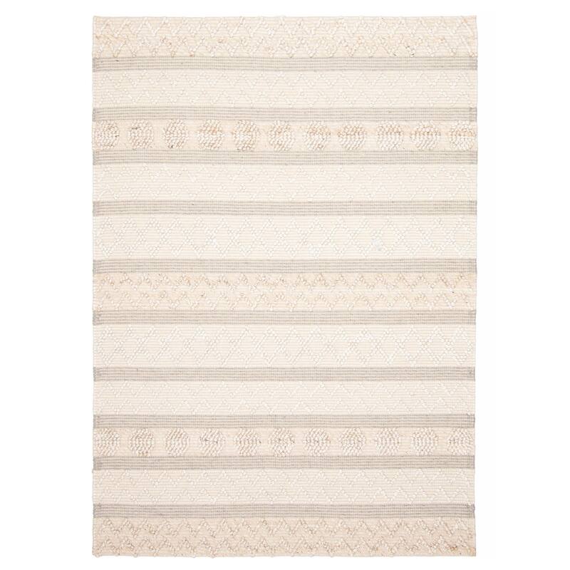 ECARPETGALLERY Braid weave Sienna Cream Wool Rug - 5'3 x 7'3 - Cream - 5'3 x 7'3