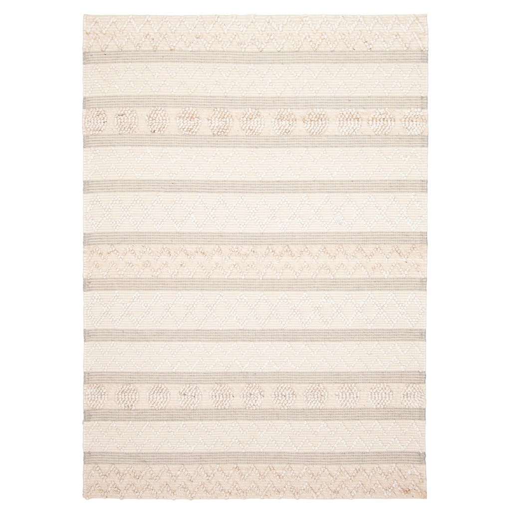 ECARPETGALLERY Braid weave Sienna Cream Wool Rug - 5'3 x 7'3