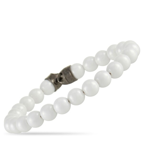 Stephen Webster England Made Me Silver and Black Rhodium White Ceramic Beaded Bracelet (No Clasp). Opens flyout.