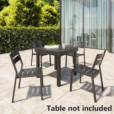 VredHom 2/4 PCS Outdoor Modern Aluminum Stackable Dining Chairs