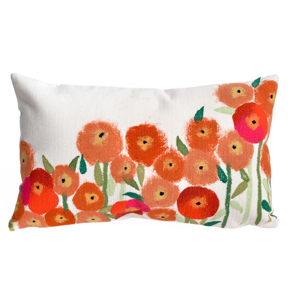 Liora Manne Visions III Poppies Indoor/Outdoor Pillow Red 12"X20"