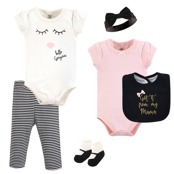 slide 1 of 1, Little Treasure Baby Girl Layette 6-Piece Set, Mama 0-3 Months - Mama
