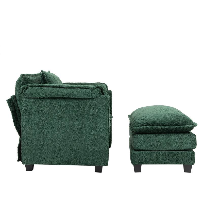 Oversized Boucle Sofa with Ottoman