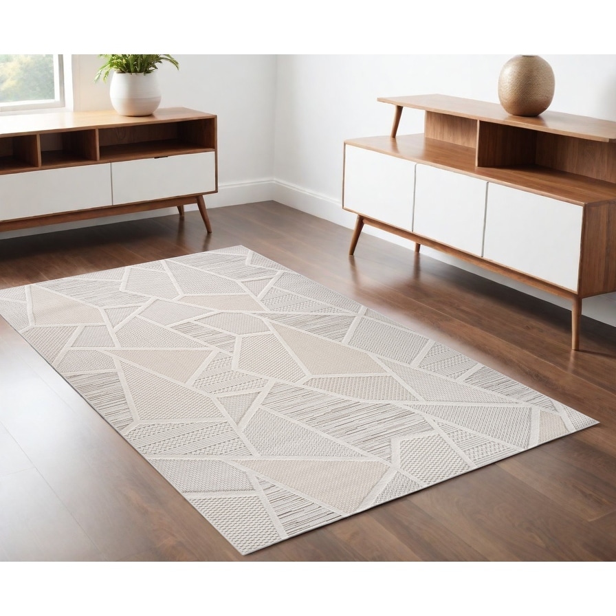 Kili Biqi Distressed Geometric Modern Stain Resistant Durable Area Rug By HomeRoots