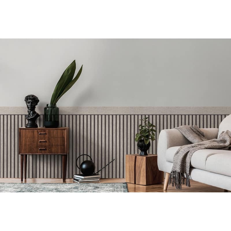 Galerie Wallcoverings Woods and Wicker Collection Dado Panel Double Width Matte Finish Vinyl on Non-woven Wallpaper Roll