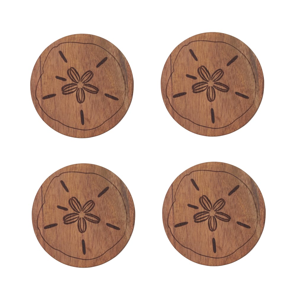 Sand Dollar Wood Coasters S/4