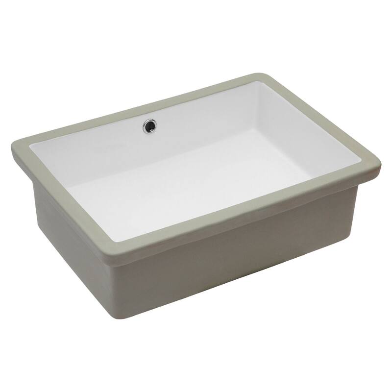 Lordear 22"x16" Rectrangle Undermount Sink Pure White Porcelain Ceramic Lavatory Vanity Bathroom Sink Basin