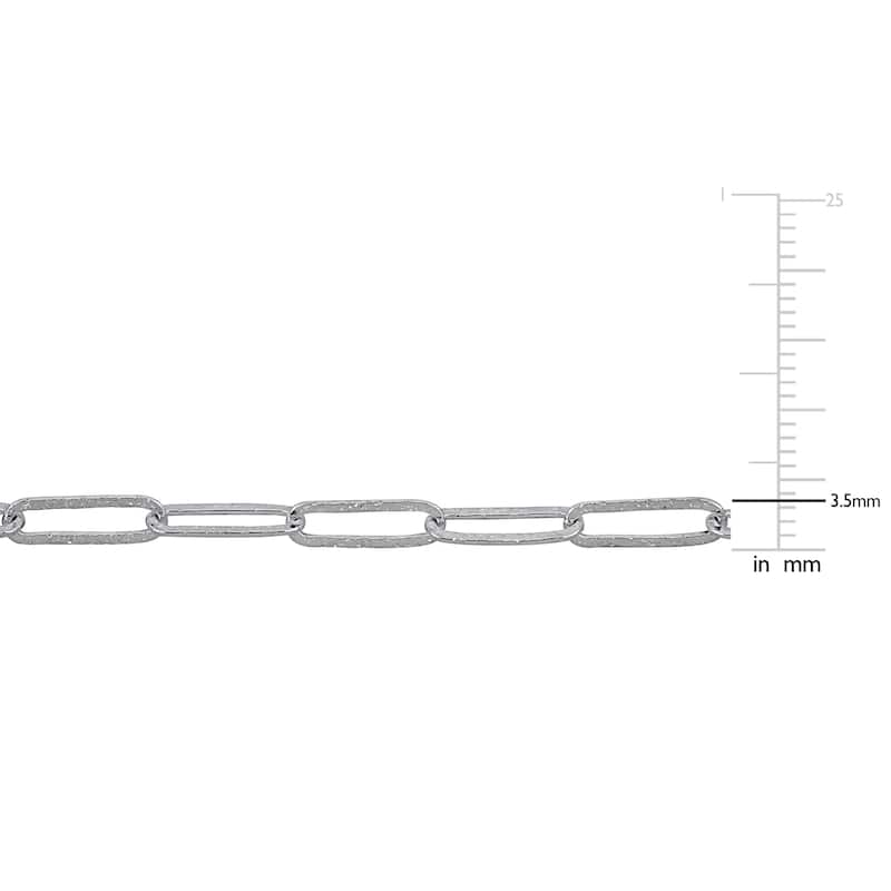Miadora 3.5mm Paperclip Chain Bracelet with Toggle Clasp Sterling Silver-7.5 in