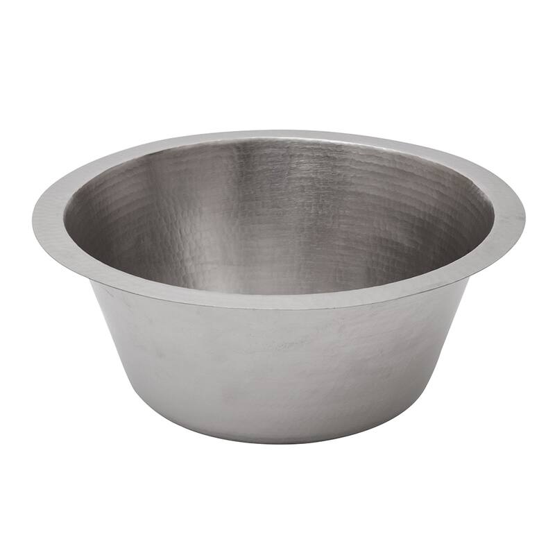 16-in Round Hammered Copper Bar Sink in Nickel w/ 2-in Drain Opening (BR16EN2)