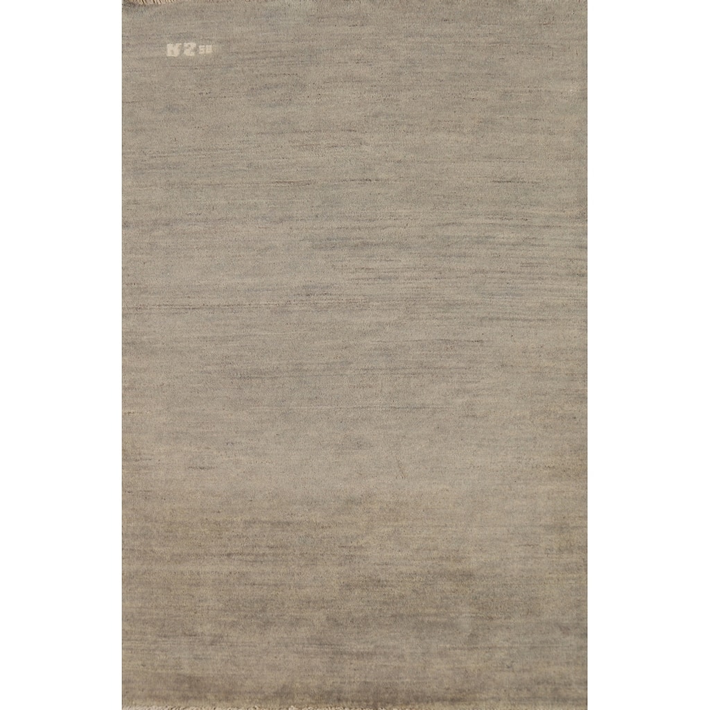 Modern Stripe Gabbeh Oriental Rug Handmade Wool Carpet - 3'4" x 4'10"