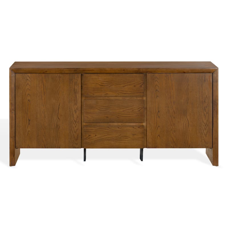 SAFAVIEH Couture Darnell Wood 3-Drawer Sideboard - 74"W x 19"D x 36"H - Medium Oak
